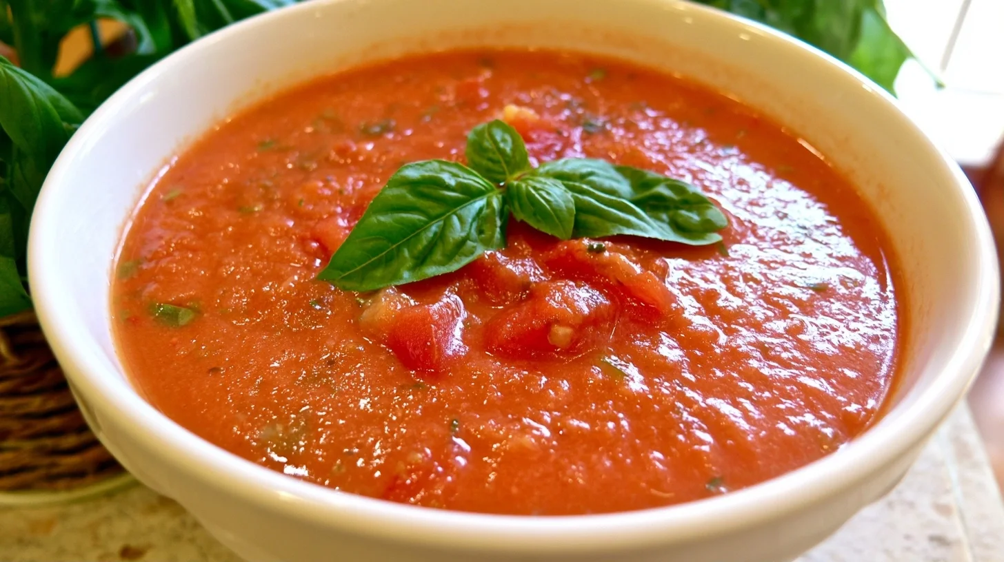 Easy Tomato Basil Soup with Roasted Tomatoes and Fresh Herbs