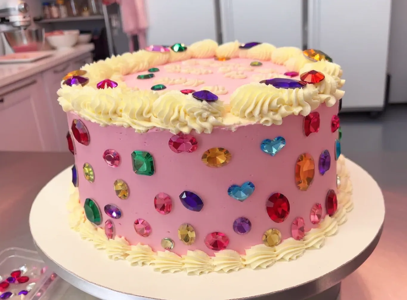 Gem Cake with Mirror Glaze