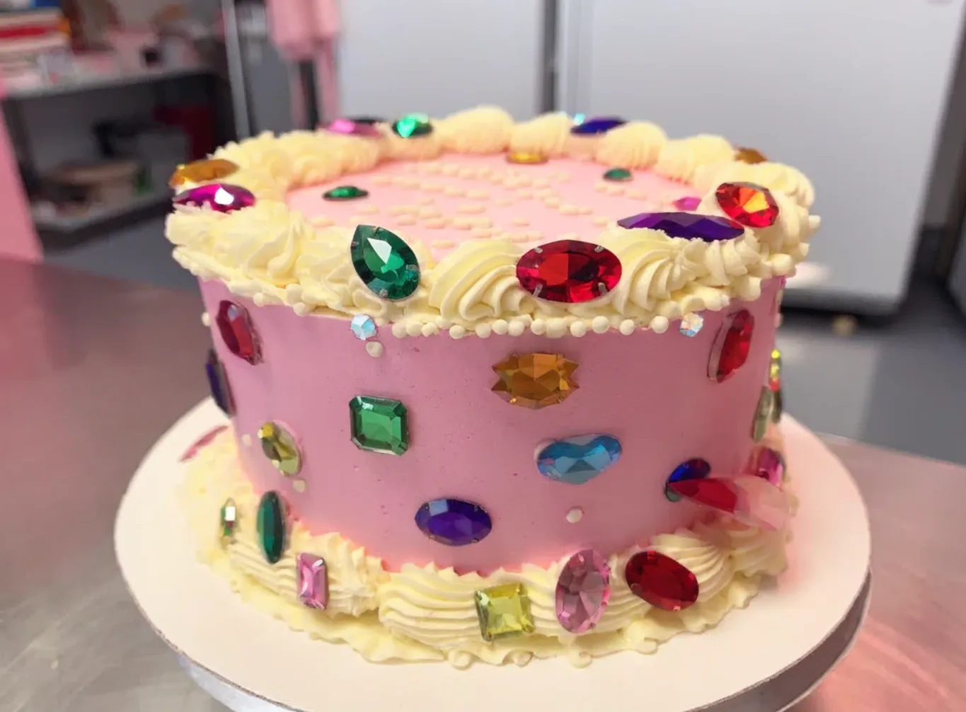 Gem Cake Recipe with Mirror Glaze and Decorative Accents