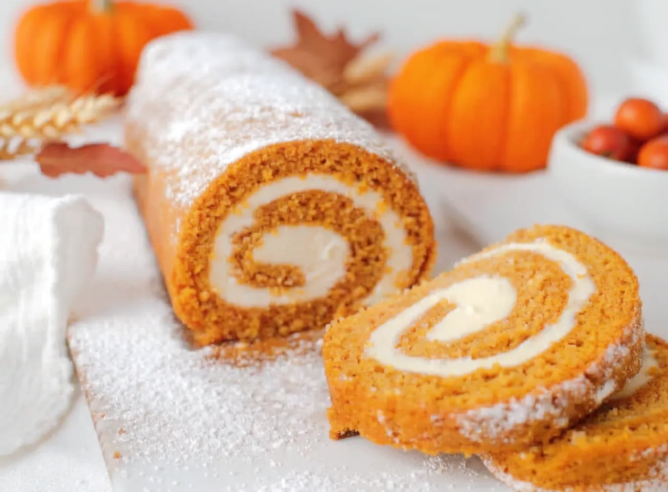 Pumpkin Roll with Cream Cheese Filling