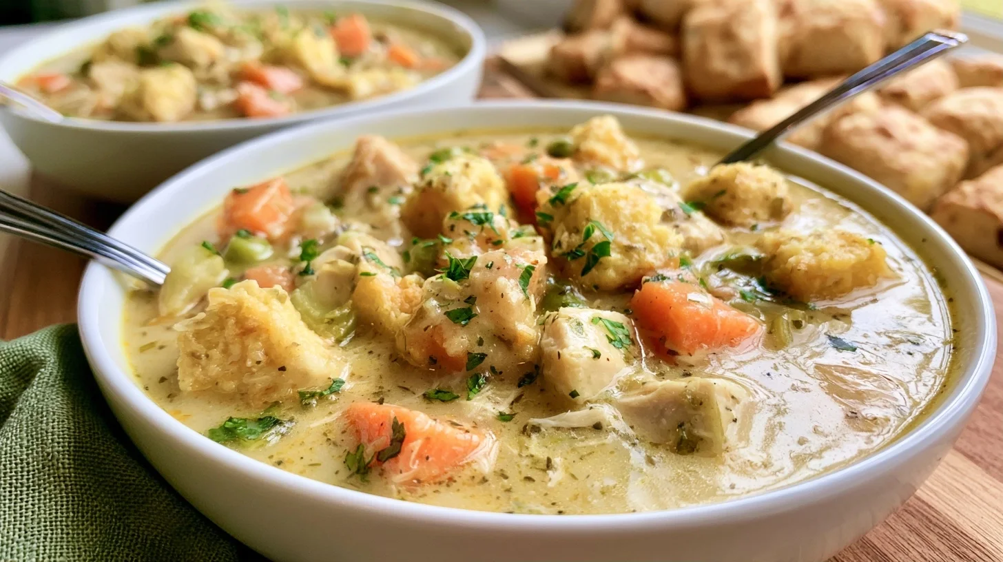 Easy Chicken Pot Pie Soup Recipe That is Creamy and Comforting