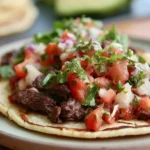 Gorditas on a ceramic plate with refried beans and crumbled cheese filling, garnished with cilantro