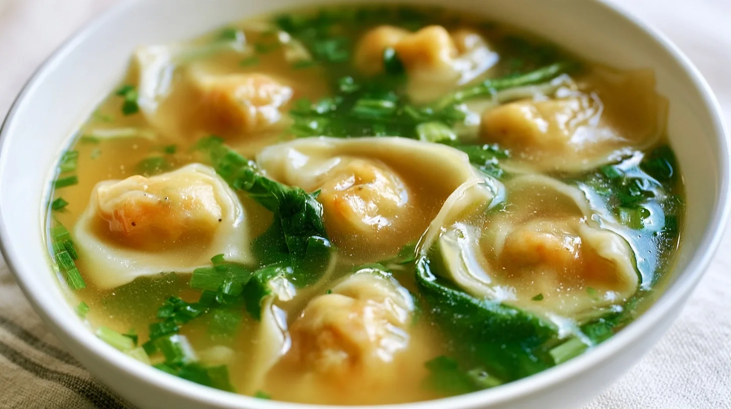 Easy Wonton Soup Recipe With Cornstarch Slurry Sealed Wontons